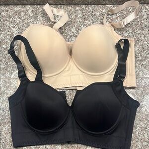 Women's Black and Beige Bra Set